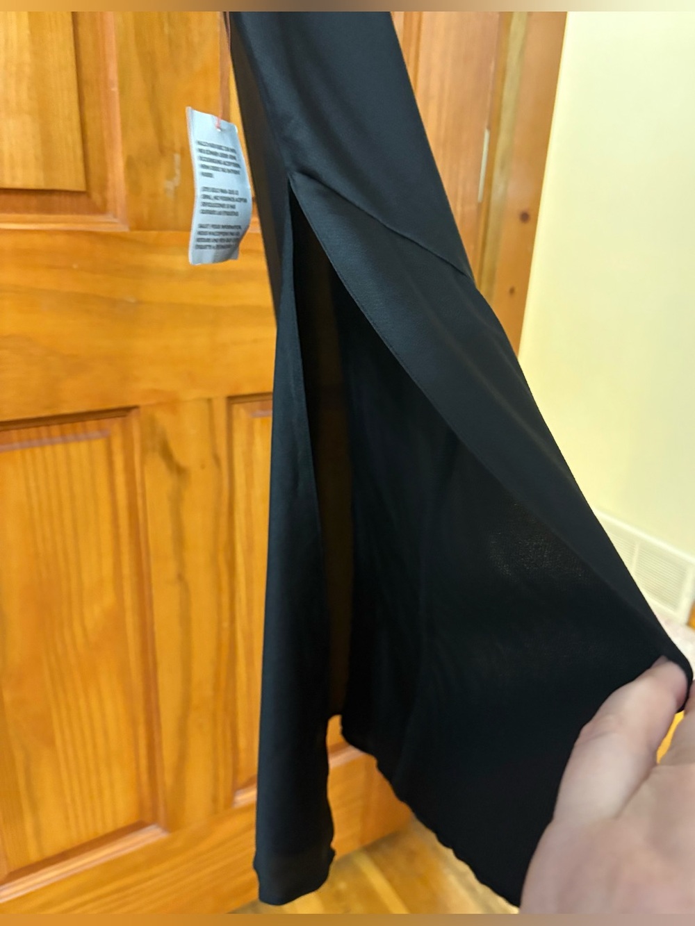 ASOS Design Gathered Babydoll Satin MIDI Slip Dress in Black, Size 4, NEW - Picture 5 of 12